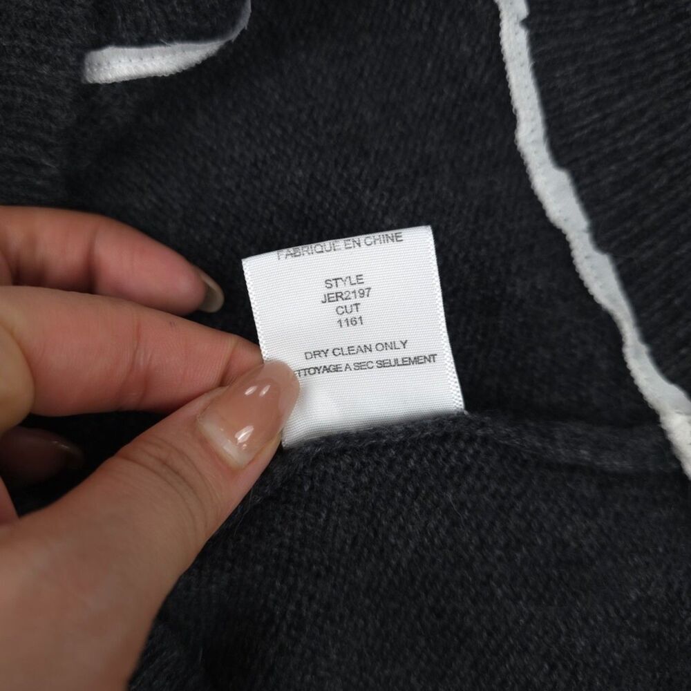 BROCHU WALKER Looker Layered V-Neck Cashmere Wool Sweater Gray Preppy Old Money - Picture 12 of 12